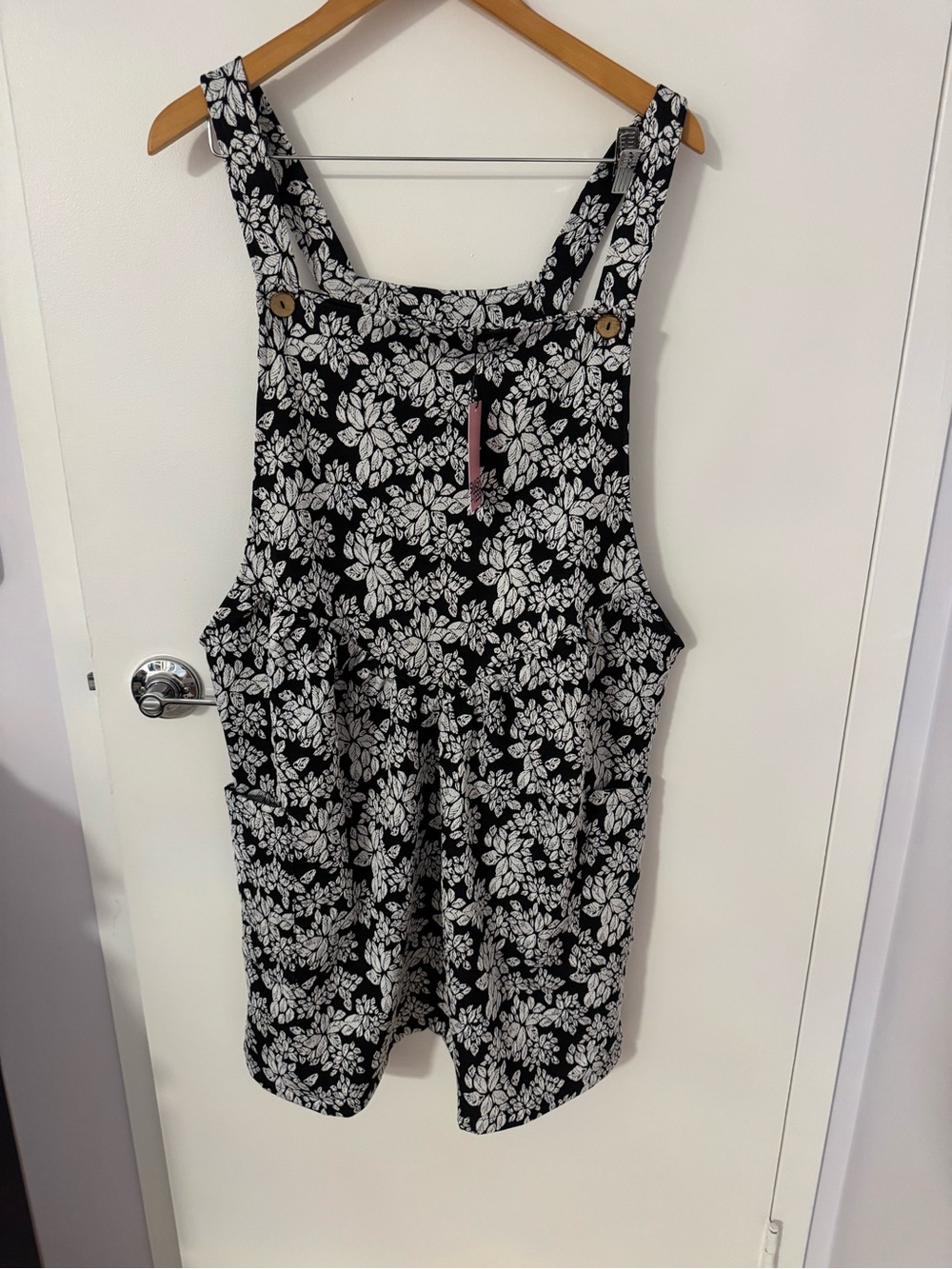 Smash + Tess Black and White Floral Overall Dress